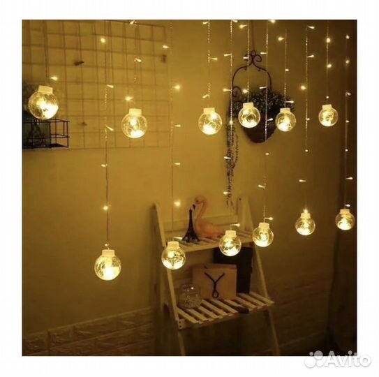 Гирлянда штора шары