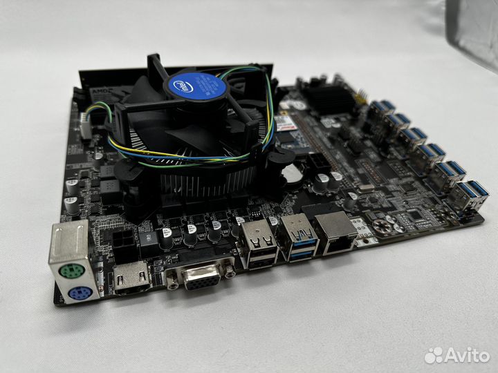 Материнская плата BTC250 на 12 карт USB в сборе