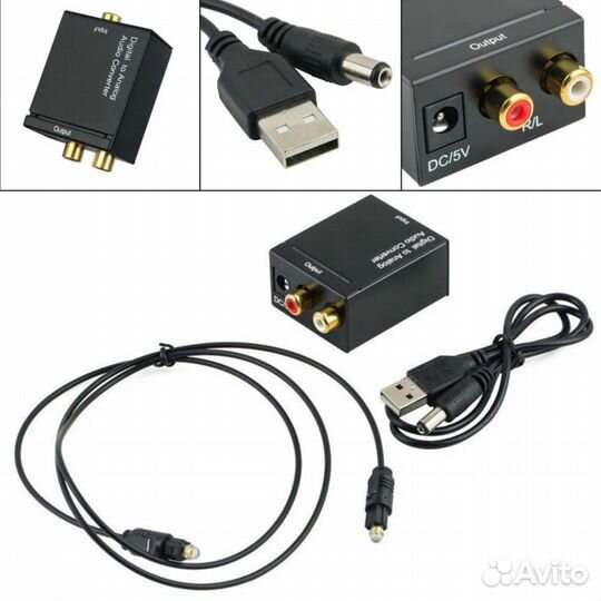 Переходник конвертер TosLink-RCA (s/pdif to rca) а