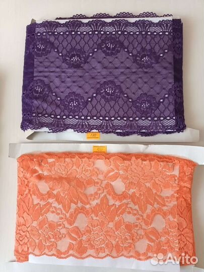 Косая бейка, лента атласная, кружево