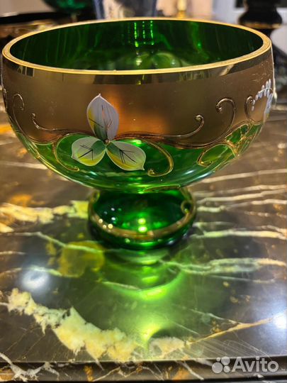 Ваза для конфет на ножке конфетница bohemia