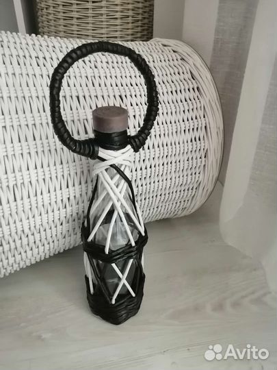 Бутылка в оплётке или плетёный фонарик