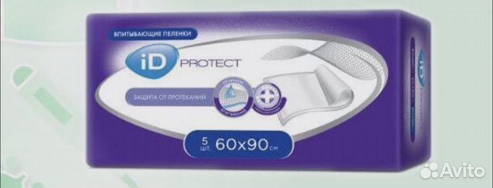 Пеленки одноразовые iD Protect 60х90, 30 шт