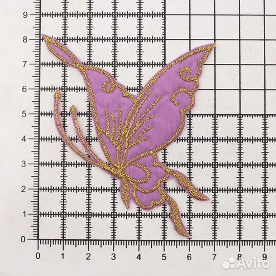 Сиреневый 3728 В Термоаппликация 'Бабочка', 70*100мм упак/10 шт (сиреневый)