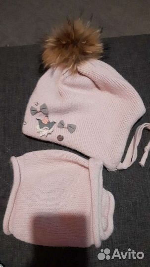 Комплект шапка и шарф для девочки