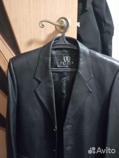 Кожаный пиджак мужской 48 50