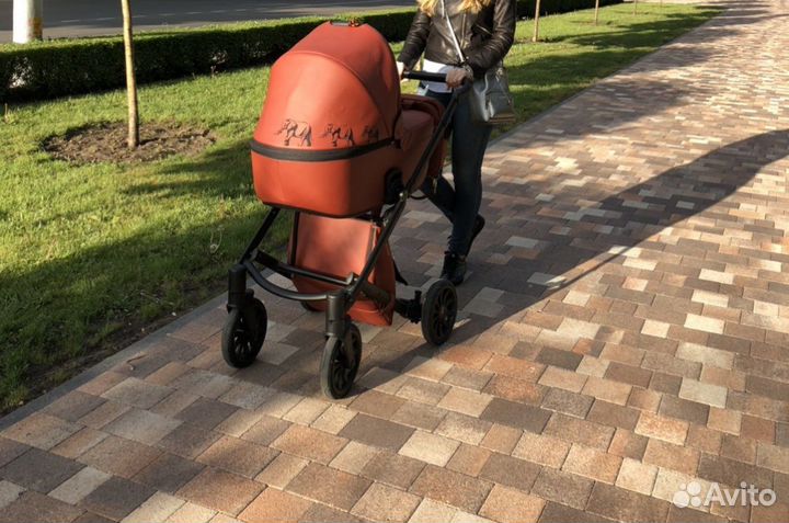 Коляска 2 в 1 эко кожа