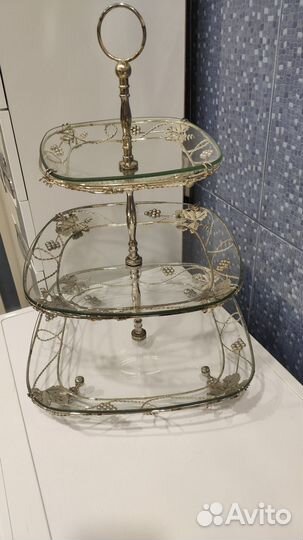 Этажерка 3-х этажная стеклянная