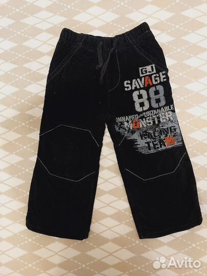 Утепленные джинсы р.92, 2шт