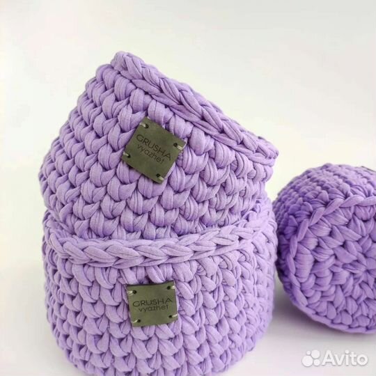 Комплект корзин 4 шт.для хранения и декора Лаванда