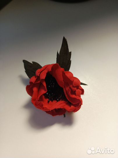 Брошь МАК из ткани