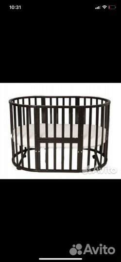 Кроватка детска круглая/овальная с матрасом