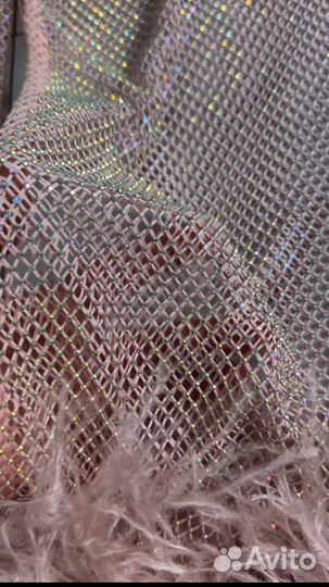 Шикарное платье и повязка для волос перья/стразы