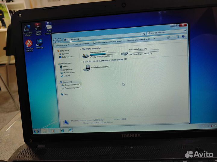 Ноутбук toshiba