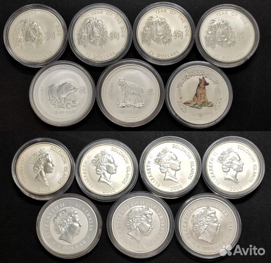 Монеты Серебро 999 проба Животные Знаки зодиака
