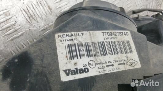 Фара левая renault megane 1 (KSE19MR01)