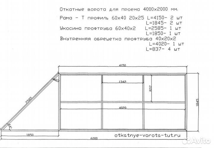 Комплект для откатных ворот