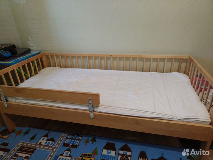 Кровать детская с матрасом деревянная Икеа