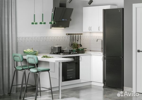 Модульная кухня с барной стойкой 