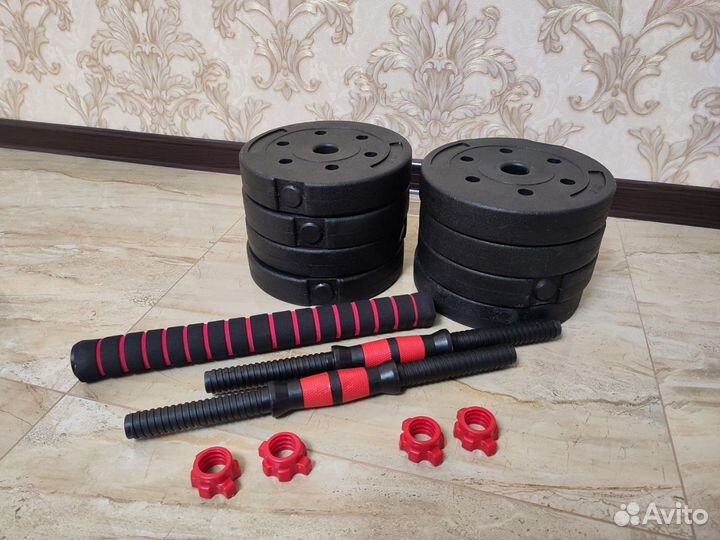 Штанга + разборные гантели 24 кг