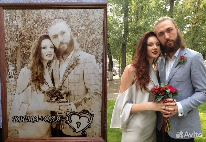 Выжигание портретов, картин на дереве по фото
