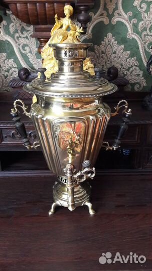 Антикварный угольный самовар Салищев, Цыган