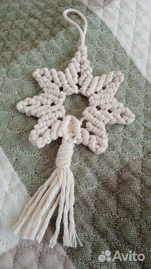Ёлочные украшения макраме ручная работа
