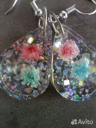 Серьги с цветами