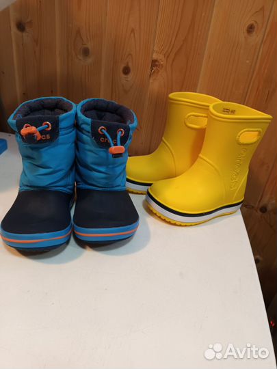 Crocs сапоги детские c7, c8