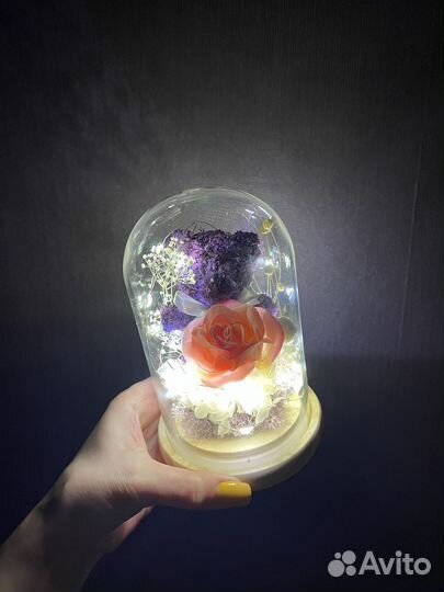 Колба с мишкой подарок ночник с подсветкой