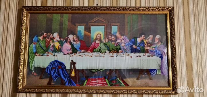Икона Тайная Вечеря вышито бисером