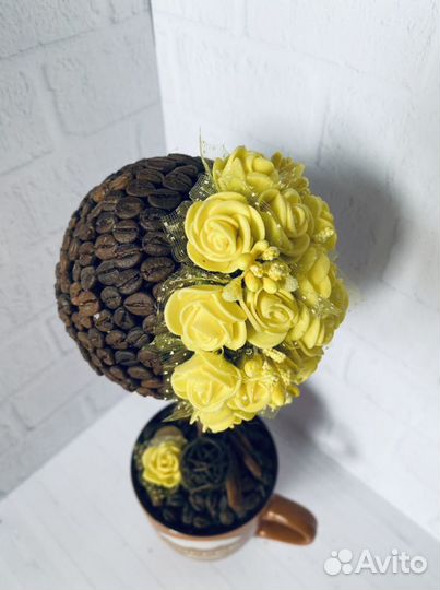 Топиарий кофейный с декором