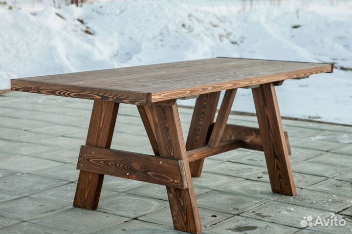 Стол уличный из массива. Садовая мебель