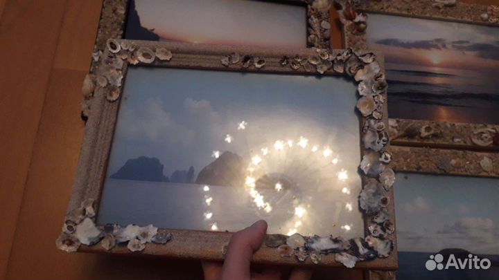 Фоторамки с оформлением, ракушки, жемчуг