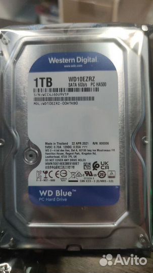 HDD диск western digital 1tb wd10ezrz