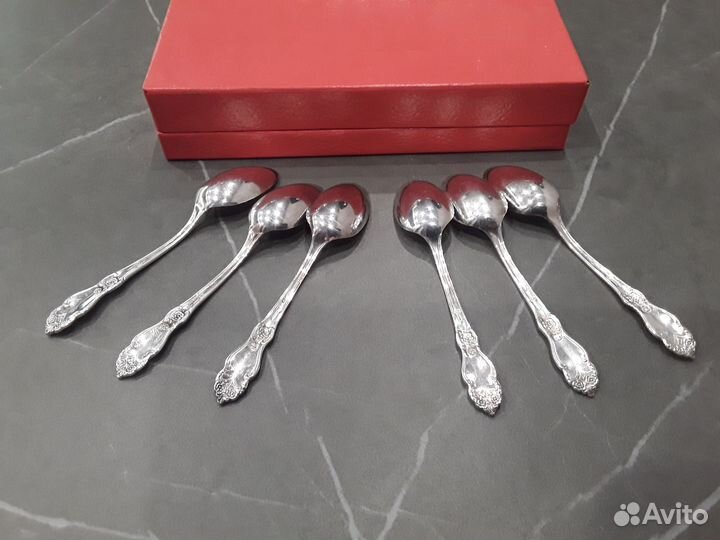 Столовые приборы СССР Мельхиор. Ложки 6шт.коробка