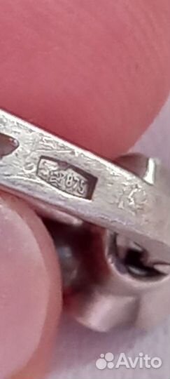 Серьги Серебро 875 проба СССР
