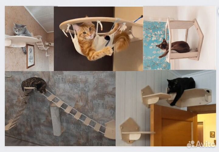 Настенные комплексы и аксессуары для кошек