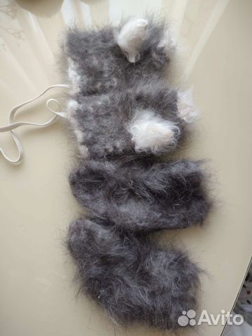 Пуховые варежки и носочки на новорождённого