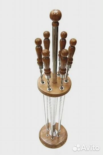 Подставка для шампуров вертикальная из дерева