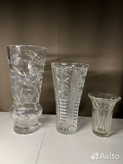 Хрустальные вазы, салатники, рюмки