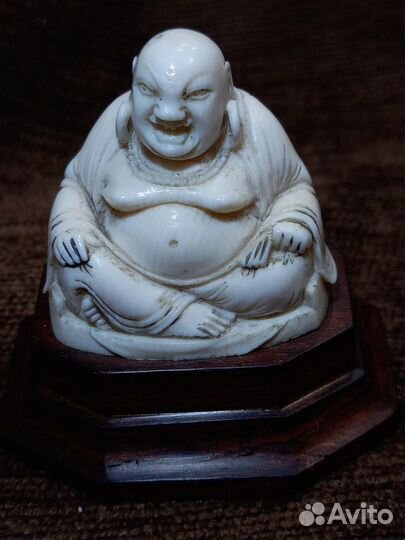 Старинный Буда Хотей, Китай 19 век кость мамонта