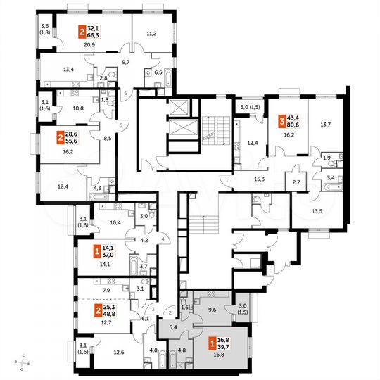 1-к. квартира, 39,7 м², 1/16 эт.