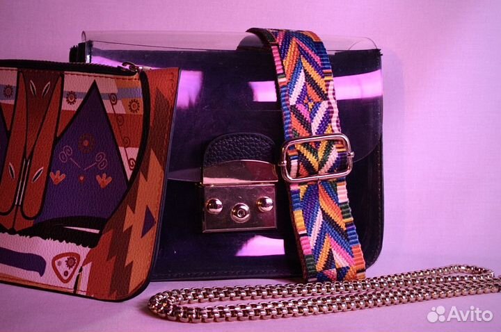 Прозрачная сумка в стиле Афро