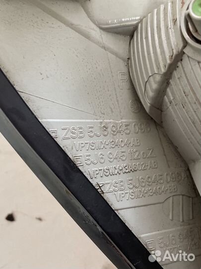 Фонарь задний правый skoda fabia