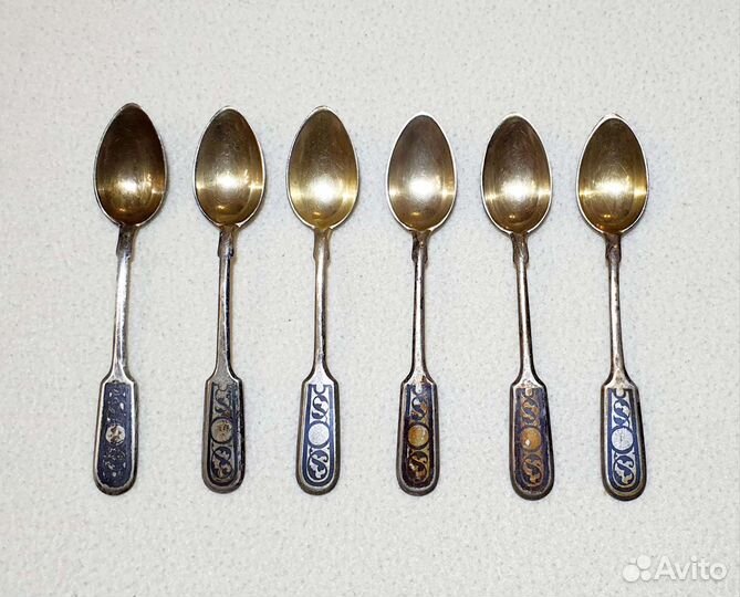 Ложки чайные. Серебро 875 проба, звезда