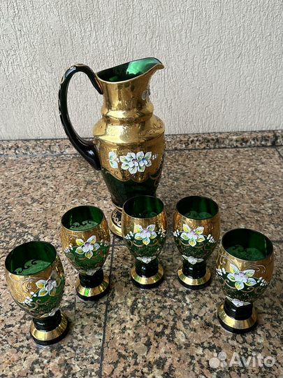 Графин со стаканами богемия чехия