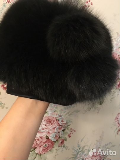 Шапка песец женская кубанка 56-58 размер