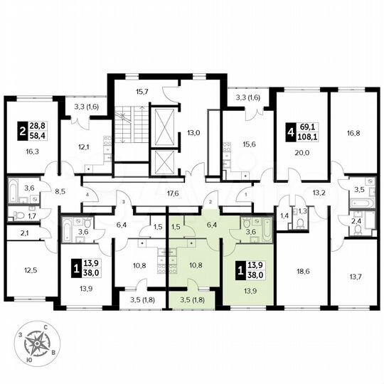 1-к. квартира, 38 м², 5/24 эт.
