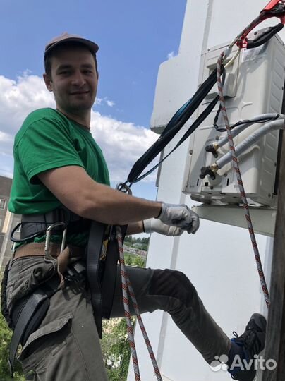 Монтаж сплит-систем с альпинистом / альпинист